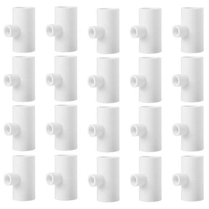 20 Pcs Chicken Waterer PVC Pipe Tee Fittings for Large Chicken Coop | Fully Automatic for Threaded Chicken Waterer Nipples/Cups/Feeders/Poultry Water Drinker, Chicken Coop Accessories, White