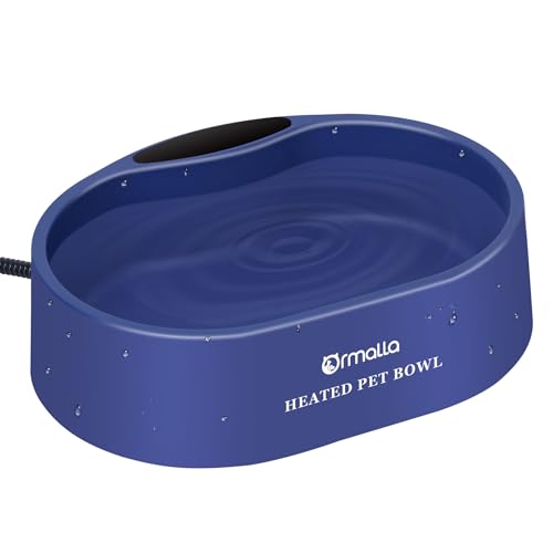 Heated Dog Water Bowl, Large Capacity 125oz Outdoor Heated Pet Bowl for Dog, Cat, Chicken and Squirrel, Thermal Bowl with Chew Resistant Power Cord, 35W
