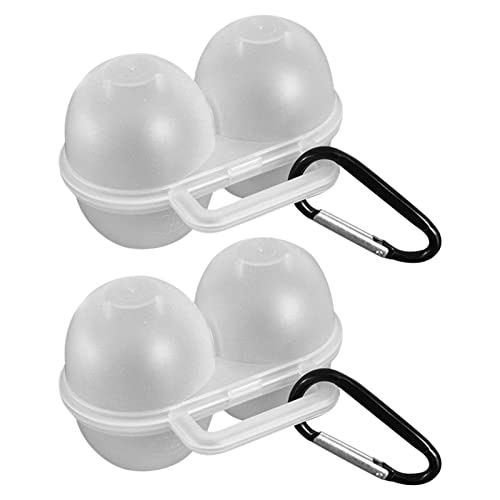 2pcs Eggs Carrier Egg Case, 2 Girds Egg Holder Container with D Buckle, Plastic Eg-g Storage Box Leakproof Shockproof, Eggs Tray for Camping Picnic Travel Outdoor Refrigerator(COLOR:Clear)