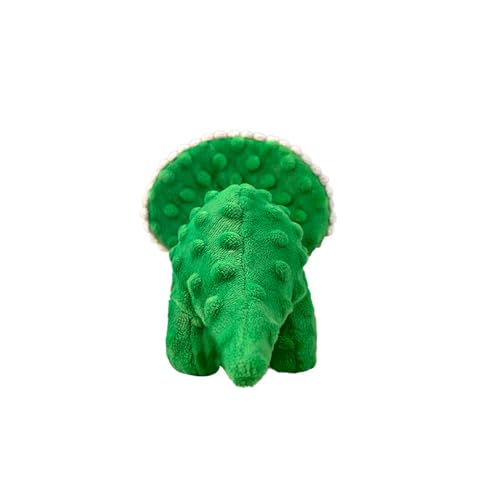 Squeaky Dog Toys Plush Dog Toy with Crinkle Paper Stuffed Durable Dog Chew Toys for Small Middle and Large Dogs Triceratops Green - color: Triceratops Green