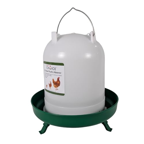 Hen's Choice 8L/2.1 gal Chicken Waterer, Adjustable Legs (Green) - color: Green