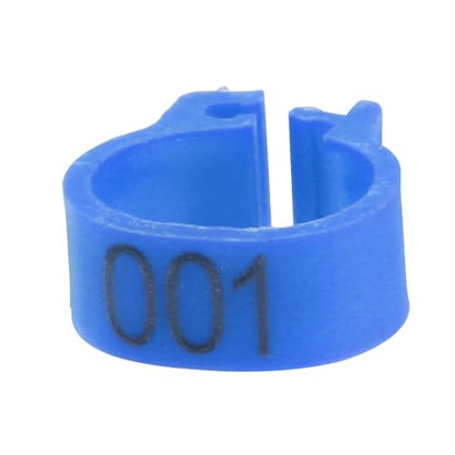 100Pcs 8MM 001 to 100 Numbered Plastic Letter Pigeon Bird Leg Bands Rings, Pigeon Identify Rings, Training Supplies Leg Number Bird Bands for Letter Pigeon (Dark Blue) - color: Dark Blue
