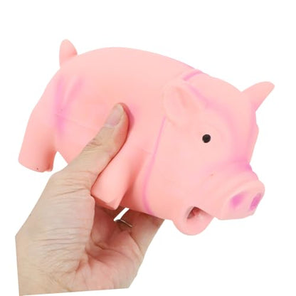 COLLBATH Pig Shape Latex Dog Chew for Aggressive Dogs Squeaky Puppy Teething for Healthy Chewing and Boredom Relief Suitable for Breeds