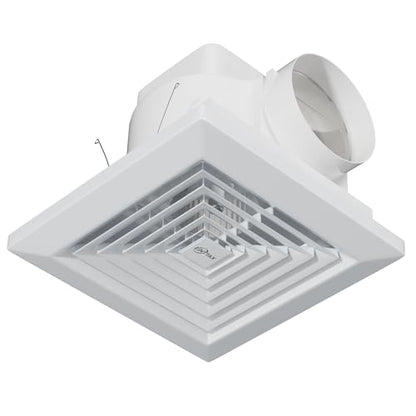 10 Inch Panel Bathroom Exhaust Fan, 77 CFM 1.1 Sones Quiet Ceiling Mount Exhaust Fan, 4'' Duct Square Bathroom Vent Fan for Home/Bath/Garage/Office, 25W, 8.3 x 8.3'' Mount, Milky-white - size: 10 Inch milchig-weiß square