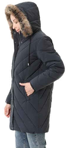 Women's Winter Coat Long Puffer Jacket - Waterproof Warm Thickened Snow Coat for Women - color: Darkgrey, size: Small