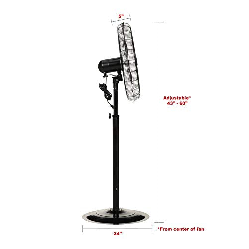 TPI Corporation CACU-24-P, 24-Inch High-Velocity Non-Oscillating Pedestal Mount Fan for Commercial & Industrial, Garage, Gym, Outdoor, Patio, 120 Volt - size: 24”, style: Pedestal