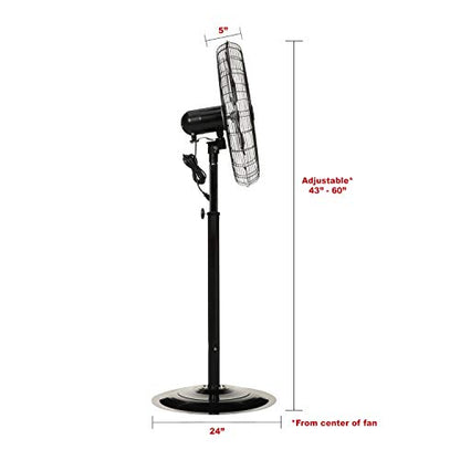 TPI Corporation CACU-24-P, 24-Inch High-Velocity Non-Oscillating Pedestal Mount Fan for Commercial & Industrial, Garage, Gym, Outdoor, Patio, 120 Volt - size: 24”, style: Pedestal