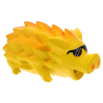Latex Squeaky Dog Chew for Teeth Grinding Interactive Pet for Large Dogs Puppies Safe Wear Resistant Material for Healthy Chewing and Habit Correction Yellow Pig Shape