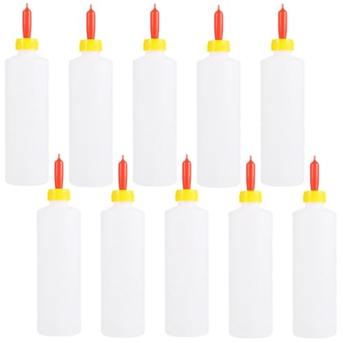 10pcs Large Goat & Lamb Nursing Bottles with Nipples, Leak-Proof Plastic Milk Feeding Bottles for Sheep, Pigs & Outdoor Animal Feeding