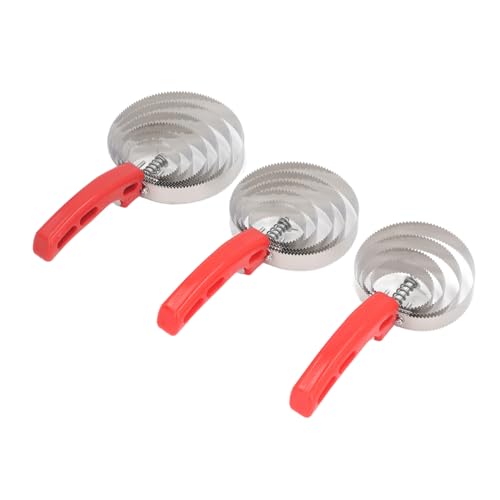 Yosoo Stainless Steel Horse Curry Comb 3 Pack 4 5 6 Double Sided Multipurpose Grooming Brush for Cattle Goat Dogs with Soft Handle