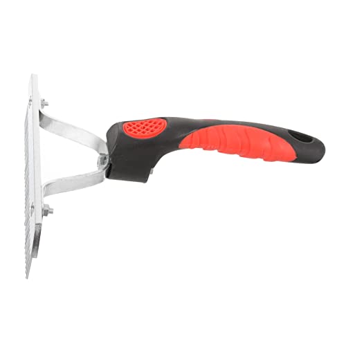 Happyyami Horse Hair Shedding Comb with Ergonomic Non Slip Rubber Handle Durable Rust Metal Teeth Grooming Rake for Comfortable Horse Massage and Hair Removal
