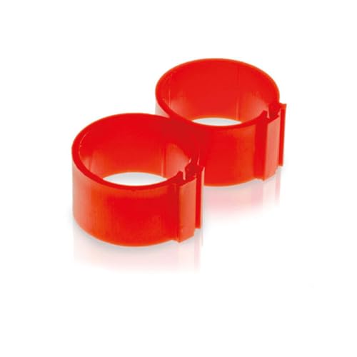 Hatching Time Poultry Leg Bands 12 mm Red Pack of 25 with Zip Connection for Chickens Ducks Turkeys and Medium Large Birds - color: Red, size: 12 mm