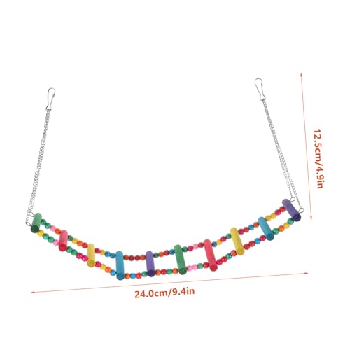 TOYANDONA Parrot Foraging with Hanging Swing Ladder and Colorful Beads Chicken Climbing Pecking for Cage Fun Chewing Bird for Pet Chicks