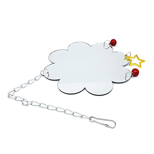 Chicken Toys for Hens with Mirrors Chicken Swing Mirror Toy with Bell Star for Chicks Roosters Large One Side Mirror