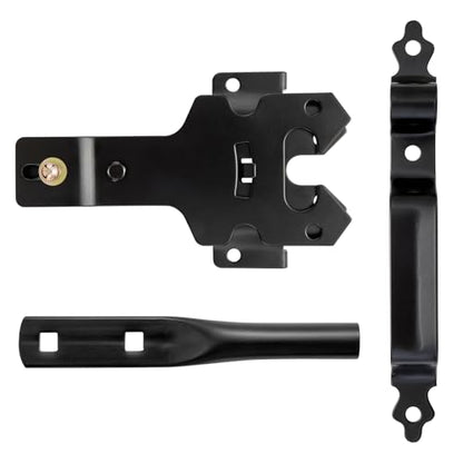 Modern Black Gate Latch Set, Heavy Duty Outdoor Gate Hardware with Latch and Handle, Anti-Rust Coated for Wooden Fence, Garden, Farm & Driveway Gates - size: Modern Door Post
