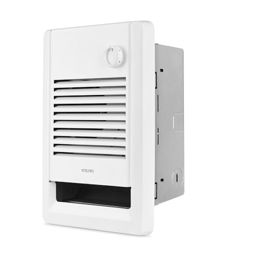 Stelpro Sonoma Wall Fan Heater – 1500W / 120V – 12 3/8″ H × 9 1/16″ W – Refined Compact Design – Silent Comfort, Quick Heat – Built-In Double-Pole (2P) Thermostat – White (ASO1501T2W)