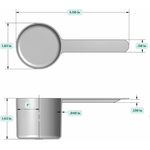 1/4 Cup (4 Tablespoon | 2 Oz. | 60 mL) Long Handle Plastic Measuring Scoop for Coffee, Protein Powder, Pet Food, Spices, Grains, Dry Goods – Food-Grade BPA-Free (Pack of 1) - size: 60 mL | 1/4 Cup | 4 Tablespoon | 2 Oz.