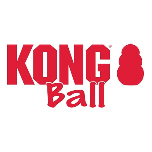 KONG Ball with Hole - Durable Dog Fetch Toy for Training, Interactive Playtime & More - Classic KONG Natural Rubber Ball - Red - For Large/Medium Dogs - size: Medium/Large
