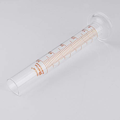 stonylab 1-Pack Graduated Cylinder, Borosilicate Glass 50 ml Heavy Wall Graduated Glass Measuring Cylinder - size: 50 ml