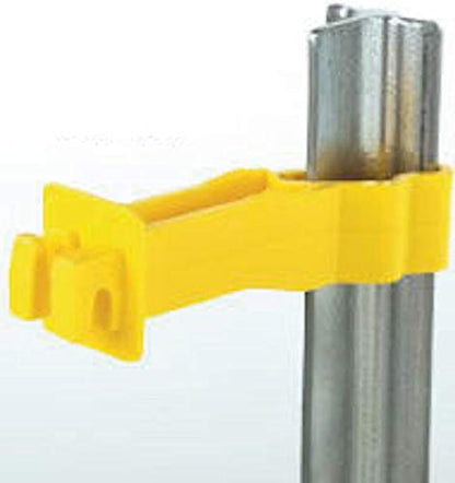 25PCS Electric Fence Insulators for T-Post, Snap-on Extended Insulators, Yellow - color: Yellow