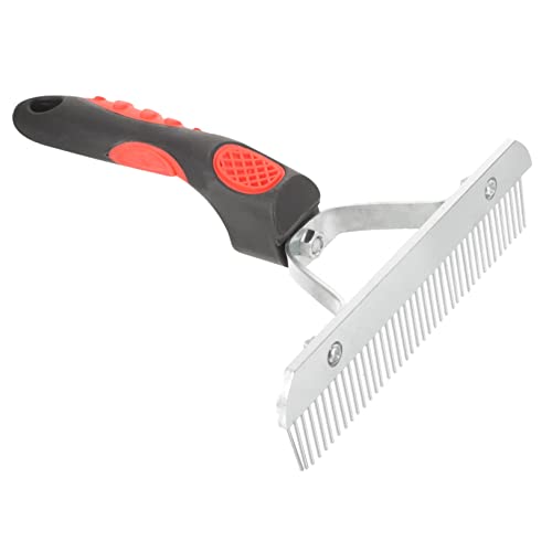 Milisten Horse Grooming Rake Rubber Handle Durable Teeth Practical Cleaning Comb for Removing Horse Hair and Soil Comfortable Massage Tool for