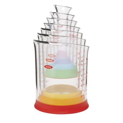 OXO Good Grips 7-Piece Nesting Measuring Beaker Set, Multicolored - size: 7-Piece