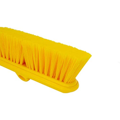 SPARTA Flo-Thru Heavy-Duty Deck Scrub Brush Nylon Bristled, Boat and Floor Scrub Broom with Protective Bumper for Floors and Large Equipment, Plastic, 9.5 Inches, Yellow - color: Yellow