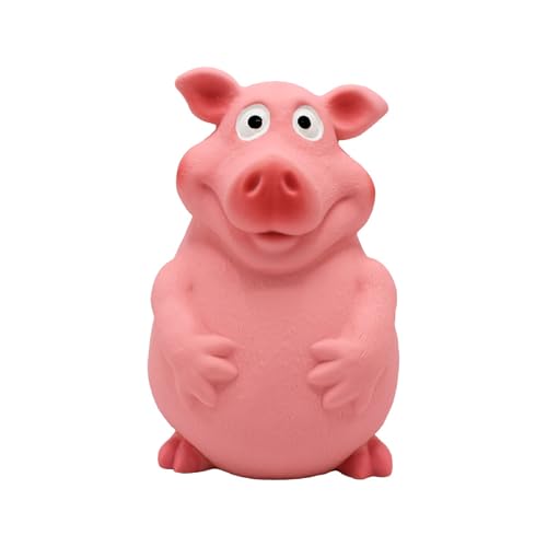 3-Pack Latex Squeaky Dog Toys (Cow, Pig, Chicken) | Big Belly Chew Toys with Noise-Maker | Natural Rubber Pet Toys for Small, Medium & Large Dogs