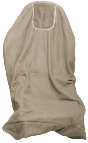 1 Pc Camel Spun Polar Fleece Comfort Blanket Foot Pocket - 52"x 62" Thermal Wrap