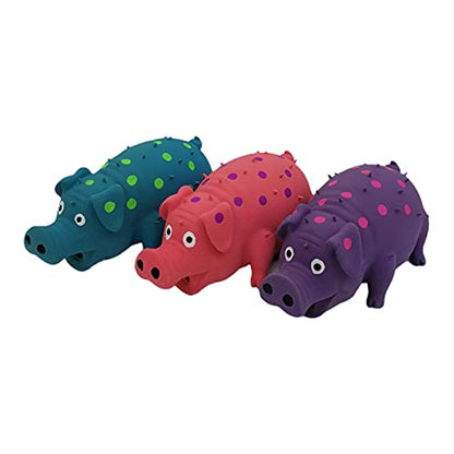 3 Pack Latex Pig Dog Toys that Oinks Dog Squeaky Toy for Small Medium Large Dogs (Red, Blue, Purple) - color: Red, Blue, Purple