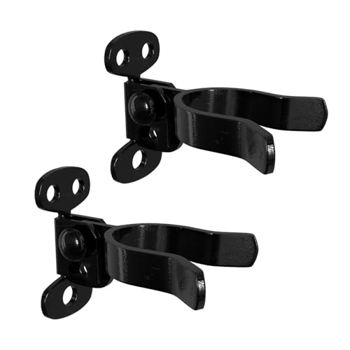 VIVIDA 1-3/8" Black Wall Mount Latch, Chain Link Flat Back Gate Latch for 1-3/8" Gate Frame, Mounts to Wooden Fence Post or Wall, Black Chain Link Fence Parts, 2 PCS - size: 1-3/8" (2 PCS)