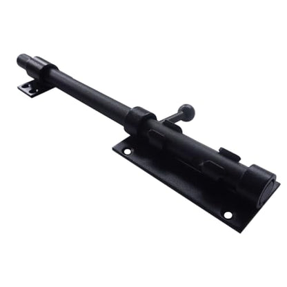 10Inch Slide Bolt Latch Black, Heavy Duty Barrel Bolt Latch with Padlock Hole, 304 Stainless Steel Sliding Bolt Gate Latch, Thickened Door Lock Hardware for Fence/Barn/Shed - size: 10 Inch