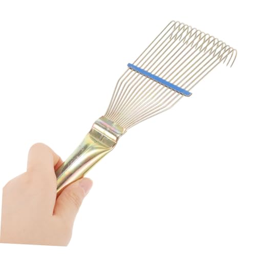 HANABASS 2pcs Livestock Rake Ergonomic Dematting Tool for Sheep Cattle Grooming Durable Steel Teeth Brush for Shearing and Cleaning