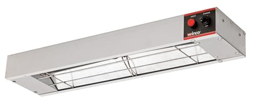 Winco ESH-24, 24″ Electric Strip Heater, 500W, 4.2A, Commercial Grade Infrared Food Warmer, Pass-Through Stations Heating Silver - size: 24"