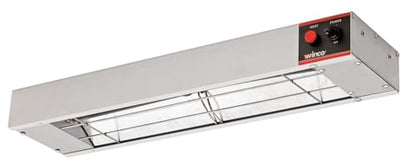 Winco ESH-24, 24″ Electric Strip Heater, 500W, 4.2A, Commercial Grade Infrared Food Warmer, Pass-Through Stations Heating Silver - size: 24"