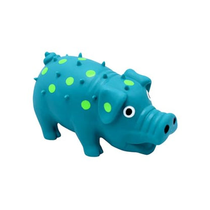 Dog Squeak Toy with Oinking Sounds, Pig Squeaky Dog Toy Latex Polka Dot Squeaky Pig Dogs Toys Rubber Chew Toys for Small, Medium and Large Dogs (Blue, S) - color: Blue, size: S