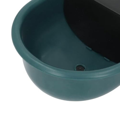 RiToEasysports Livestock Water Bowl with Drainage Hole, ABS Material, Large Capacity Waterer for Cattle Sheep Horse, Easy Installation for Farm or Yard Use (Dark Green)