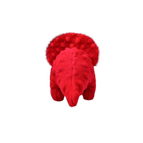 Squeaky Dog Toys Plush Dog Toy with Crinkle Paper Stuffed Durable Dog Chew Toys for Small Middle and Large Dogs Triceratops Red - color: Triceratops Red