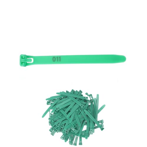 100 Chicken Leg Rings, Numbered Chicken Identification Leg Bands, Reusable for Ducks, Chicks, Chickens, Pigeons and Goose, Suitable for Poultry Raising or Management(6 Colors) Green 001-100 - color: Green, size: 001-100