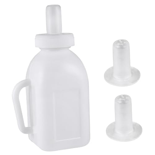 balacoo 1set Plastic Bottle Feeder for Breast Feeding Silicone Teats Farming Supplies for Livestock