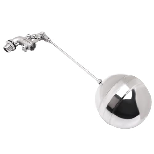 Adjustable Float Ball Valves - 1/2" NPT Male Thread Stainless Steel 304 Elbow Flow Control Float Valve for Automatic Water Level Control Tank Pond Water Tower - size: 0.5 Inch