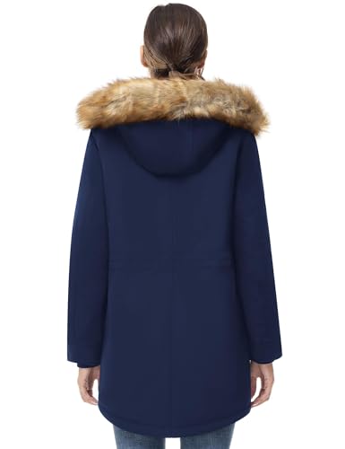 ANOTHER CHOICE Women's Hooded Winter Coat Waterproof Parka Jacket Warm Sherpa FLeece Lined Winter Parka Coat - color: Navy-new, size: 3X-Large