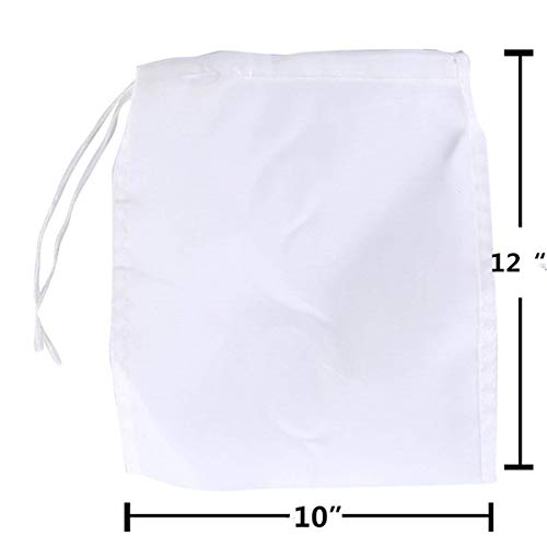 LERORO® 2-Pcs Reusable Nut Milk Bag, Almond Milk, Cold Brew Coffee Tea Filter,Food Strainer,Mesh Nylon Cheesecloth,Reusable Drawstring Straining Brew in a Bag(Large,10 X 12 Inches)