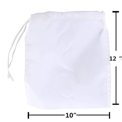 LERORO® 2-Pcs Reusable Nut Milk Bag, Almond Milk, Cold Brew Coffee Tea Filter,Food Strainer,Mesh Nylon Cheesecloth,Reusable Drawstring Straining Brew in a Bag(Large,10 X 12 Inches)