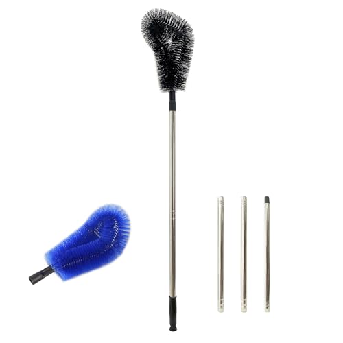 1 pcs 200 cm Huge Tank Brush (Blue, with Extra Black Head), Big Brush Head Size (32 cm), Long Handle, with Extendable Stainless Steel Pole, PP Stiff-Bristled, for Large Water Bucket - color: 1 Pcs 200 Cm (Blue)+extra Black Head
