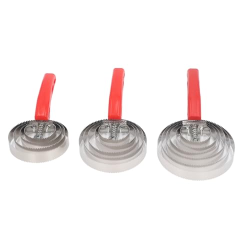 Yosoo Stainless Steel Horse Curry Comb 3 Pack 4 5 6 Double Sided Multipurpose Grooming Brush for Cattle Goat Dogs with Soft Handle