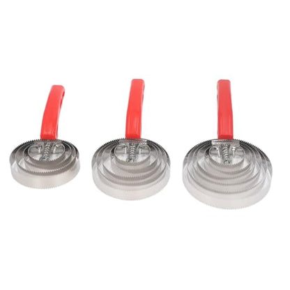 Stainless Steel Horse Curry Comb 3pcs Set 4 Rings 5 Rings 6 Double Sided Grooming Tool for Horse Cattle Goat with Soft Touch Grip, for Cleaning Rugs and Body Brushes