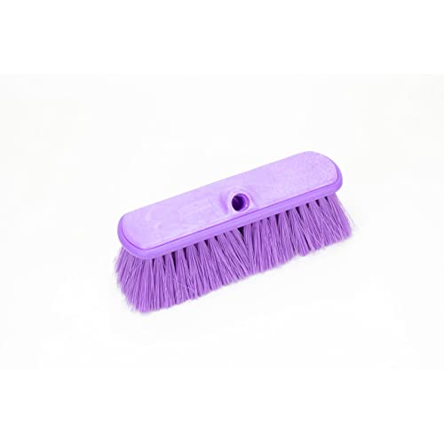 SPARTA Flo-Thru Heavy-Duty Deck Scrub Brush Nylon Bristled, Boat and Floor Scrub Broom with Protective Bumper for Floors and Large Equipment, Plastic, 9.5 Inches, Purple - color: Purple