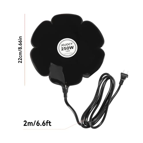 2 PCS Flower Shape 250W Submersible De-Icer for Livestock, Bird Baths, Fish Ponds, Winter Chicken Water Heater Warmer with Thermostat, 6.6ft Power Cord