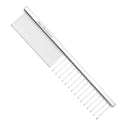 Chris Christensen 003 7.5 in. F/XC Greyhound-Style Butter Comb, Groom Like a Professional, Rounded Corners Prevent Friction and Breakage, Solid Brass Spin with Steel Teeth, Chrome Finish. - size: 003 - 7.5 Inch Extra Coarse/Fine